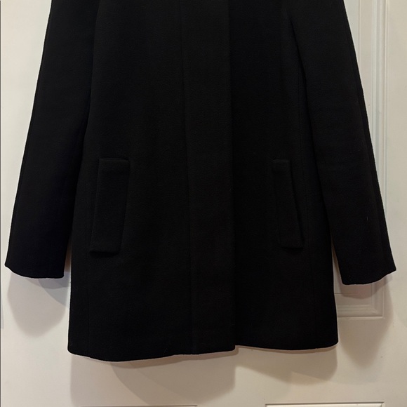 J.Crew Mercantile Black Full Zip Wool Blend City Coat in Size 4 - Picture 8 of 15
